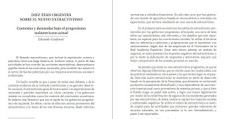 10 tesis urgentes sobre el nuevo extractivismo