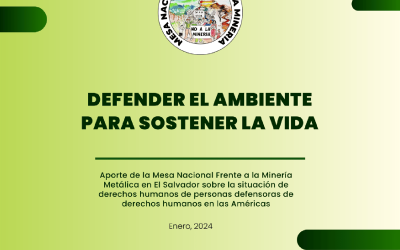 Informe: defender el ambiente para sostener la vida (enero 2024)